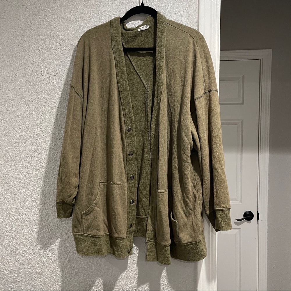 Free people intimately women’s Olive Green Button-Up Cardigan S Petite